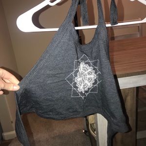 Tie up crop top halter